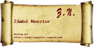 Zámbó Nesztor névjegykártya