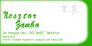 nesztor zambo business card